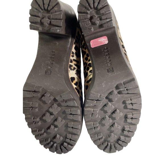 Women's Sperry Top Sider Princeton Ankle Boot In Leopard Print Lace Up - Picture 7 of 7